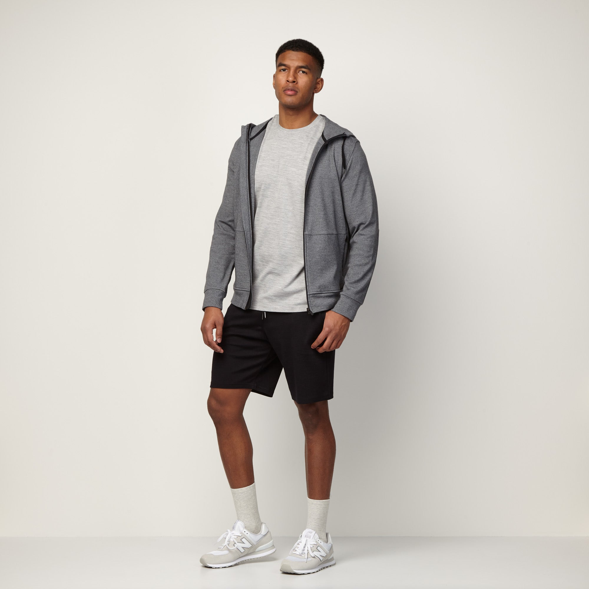 Merino Wool Interlock Knit Shorts | Black | Wool&Prince