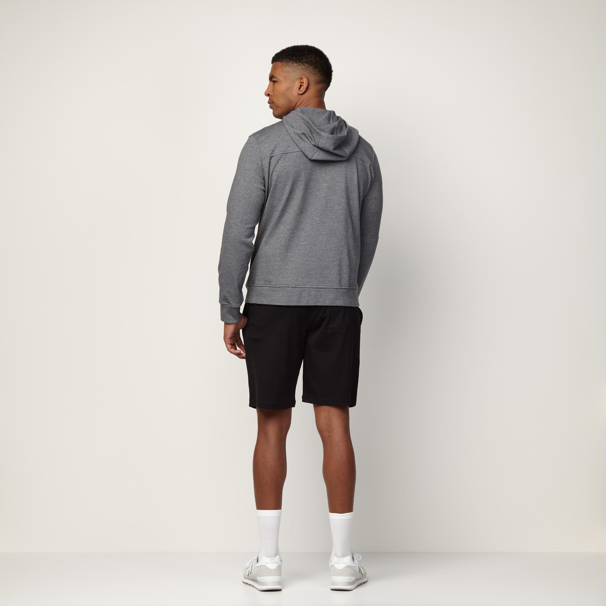 Merino Wool Interlock Knit Shorts | Black | Wool&Prince