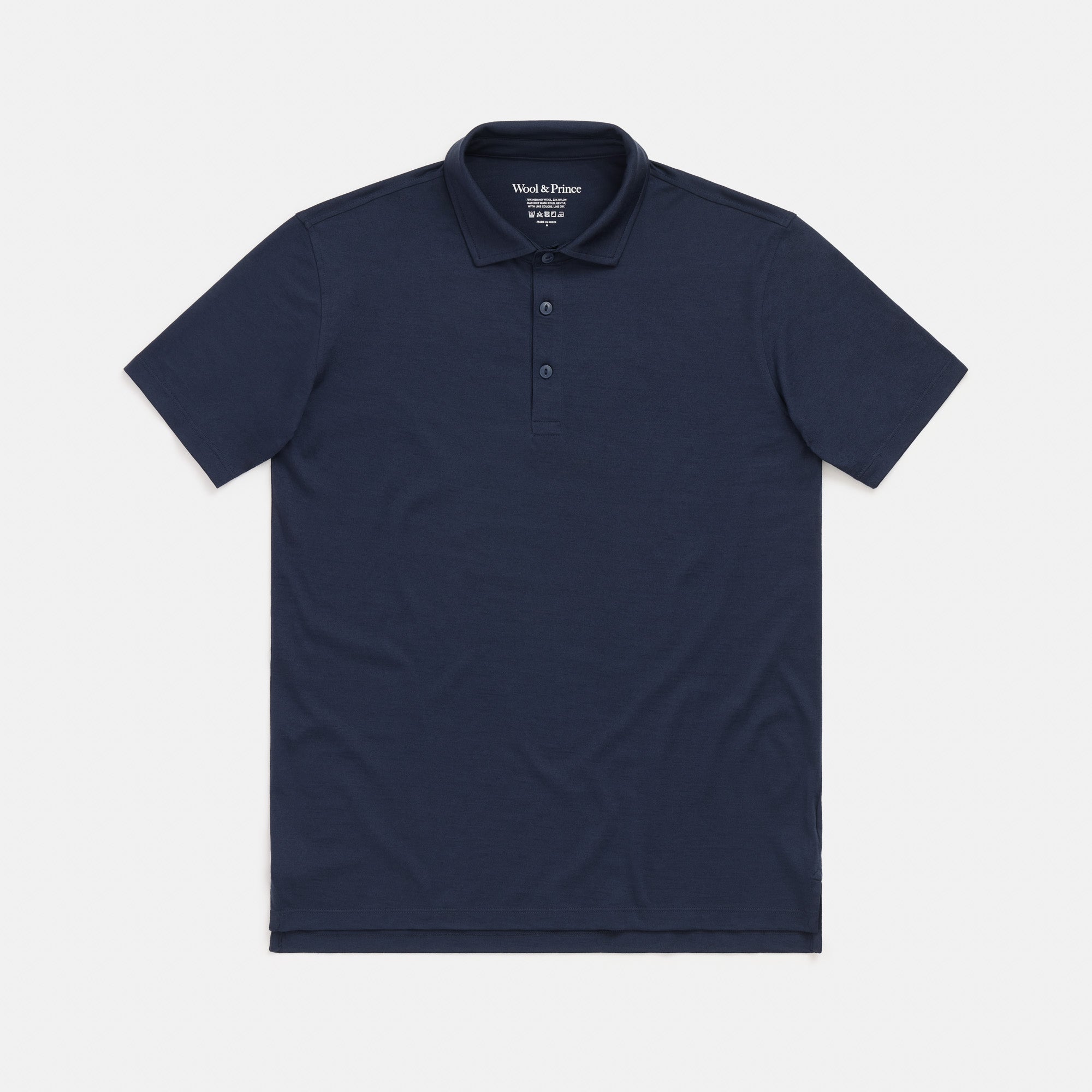 Merino Wool Polo | Washed Navy | Wool&Prince