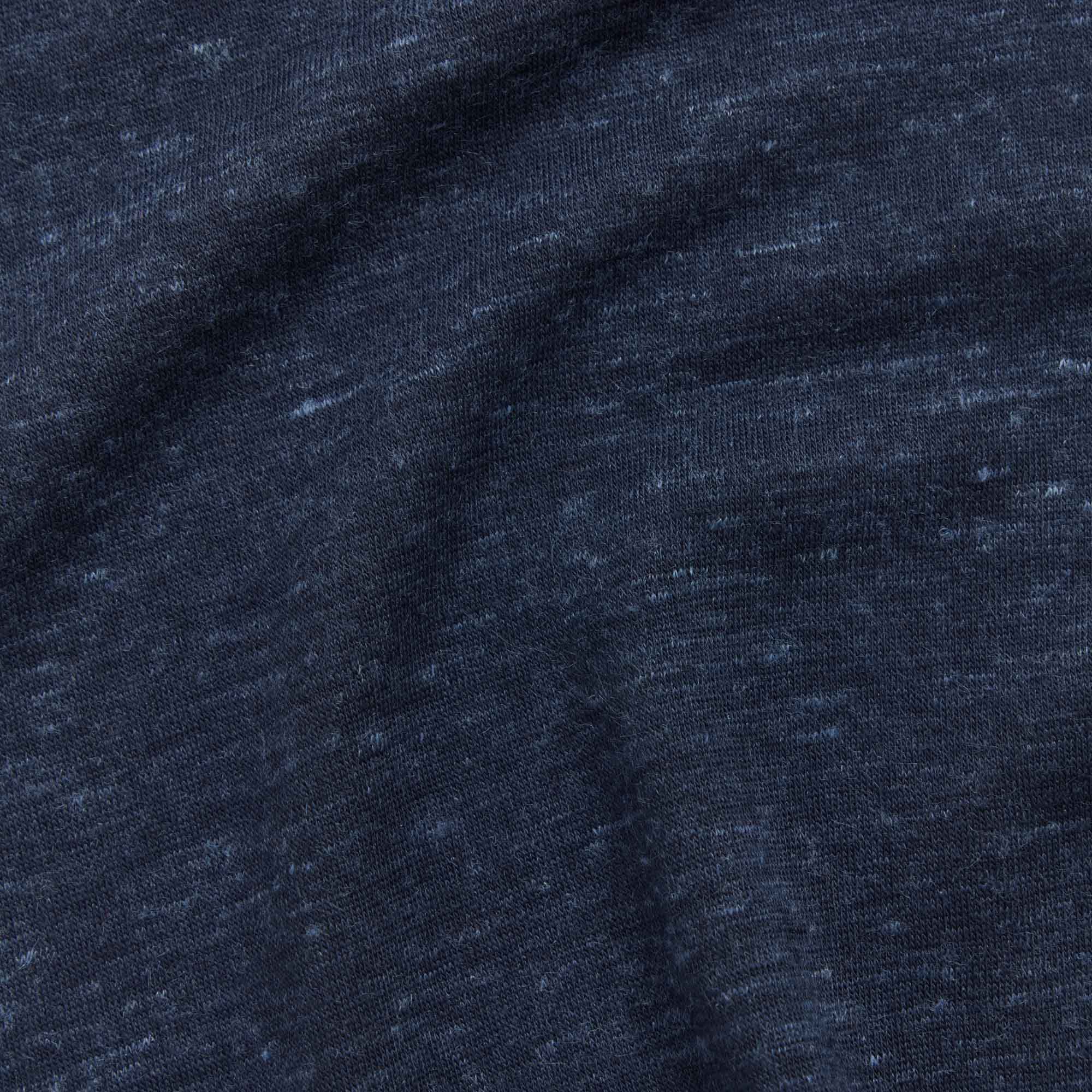 トップス LINEN WOOL SET UP Merino Wool Linen Crew Neck T-Shirt | Washed Navy – Crew Neck T