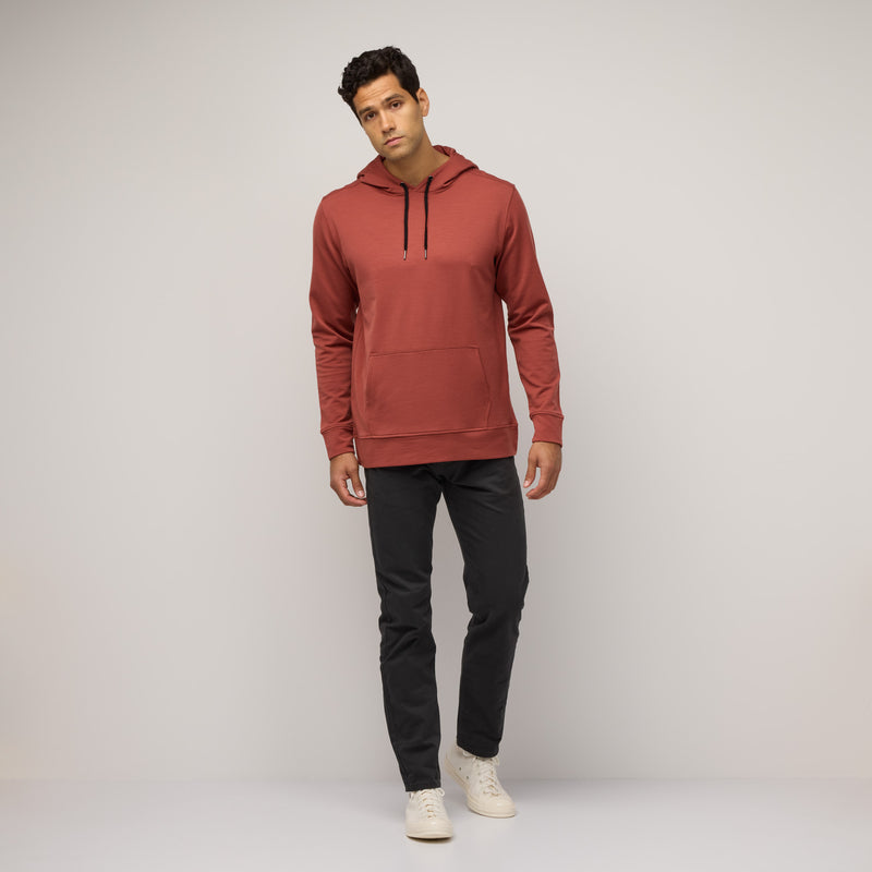 Wool&Prince Merino Wool French Terry Hoodie | Canyon Red