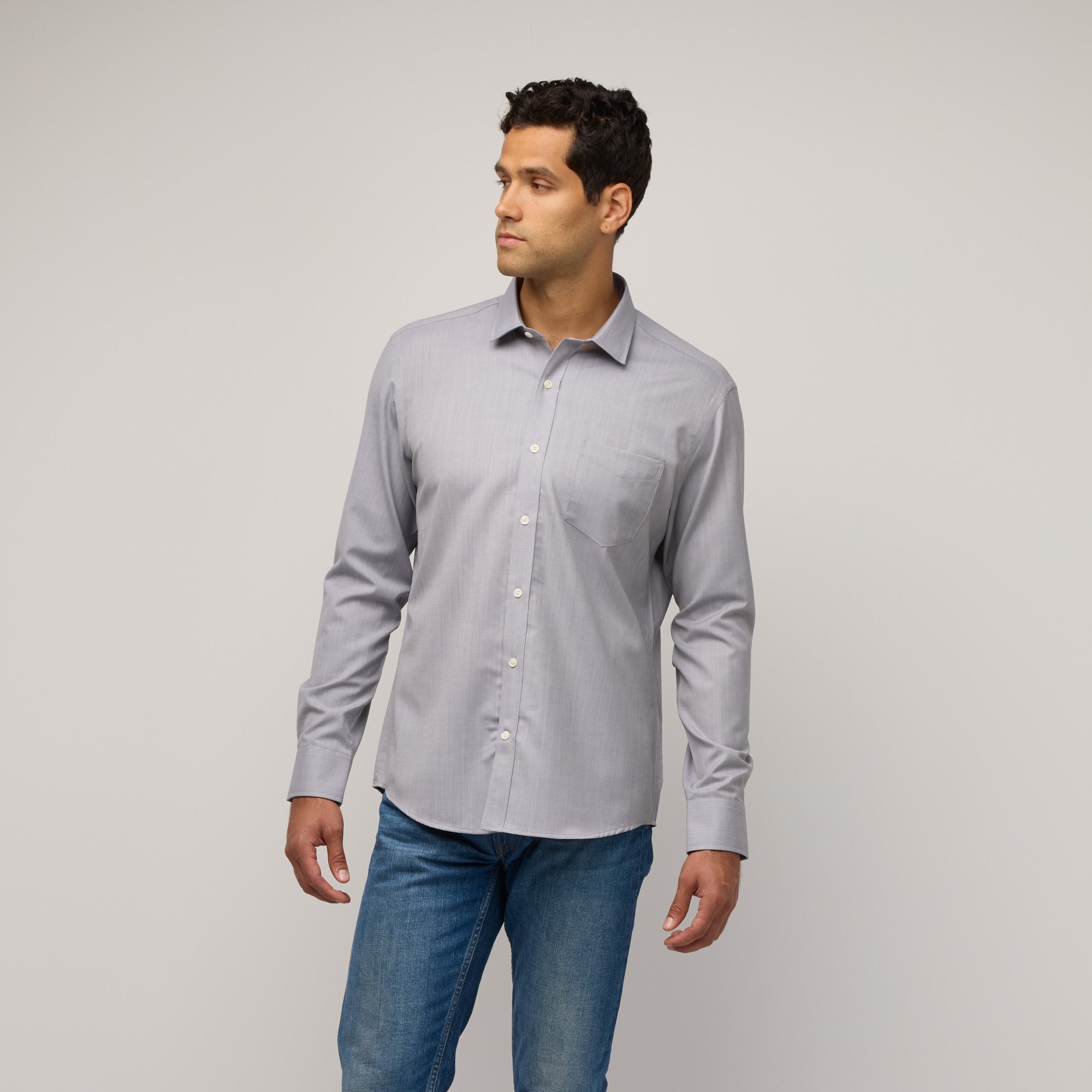 Merino Wool Dress Shirt | Light Gray Oxford Light Gray Oxford / XL / Regular Merino Wool Dress Shirt | Light Gray Oxford Light Gray Oxford / XL / Regular