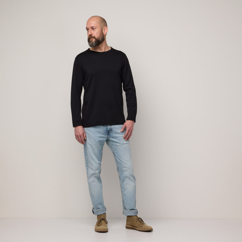 Merino Crew Neck: Southwest Black