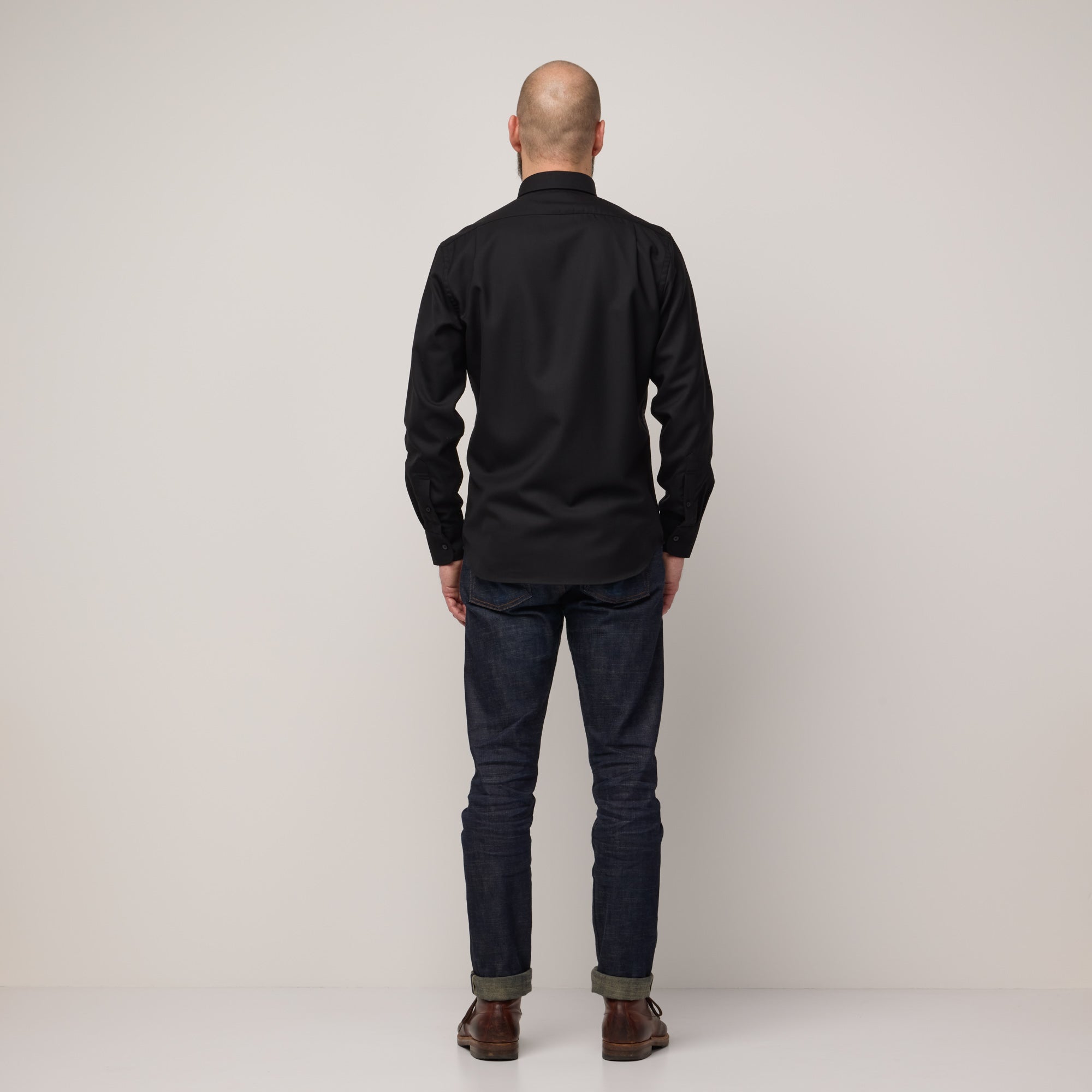 Merino Wool Button-Down Shirt | Black Twill – Button-Down Shirts |  Wool&Prince