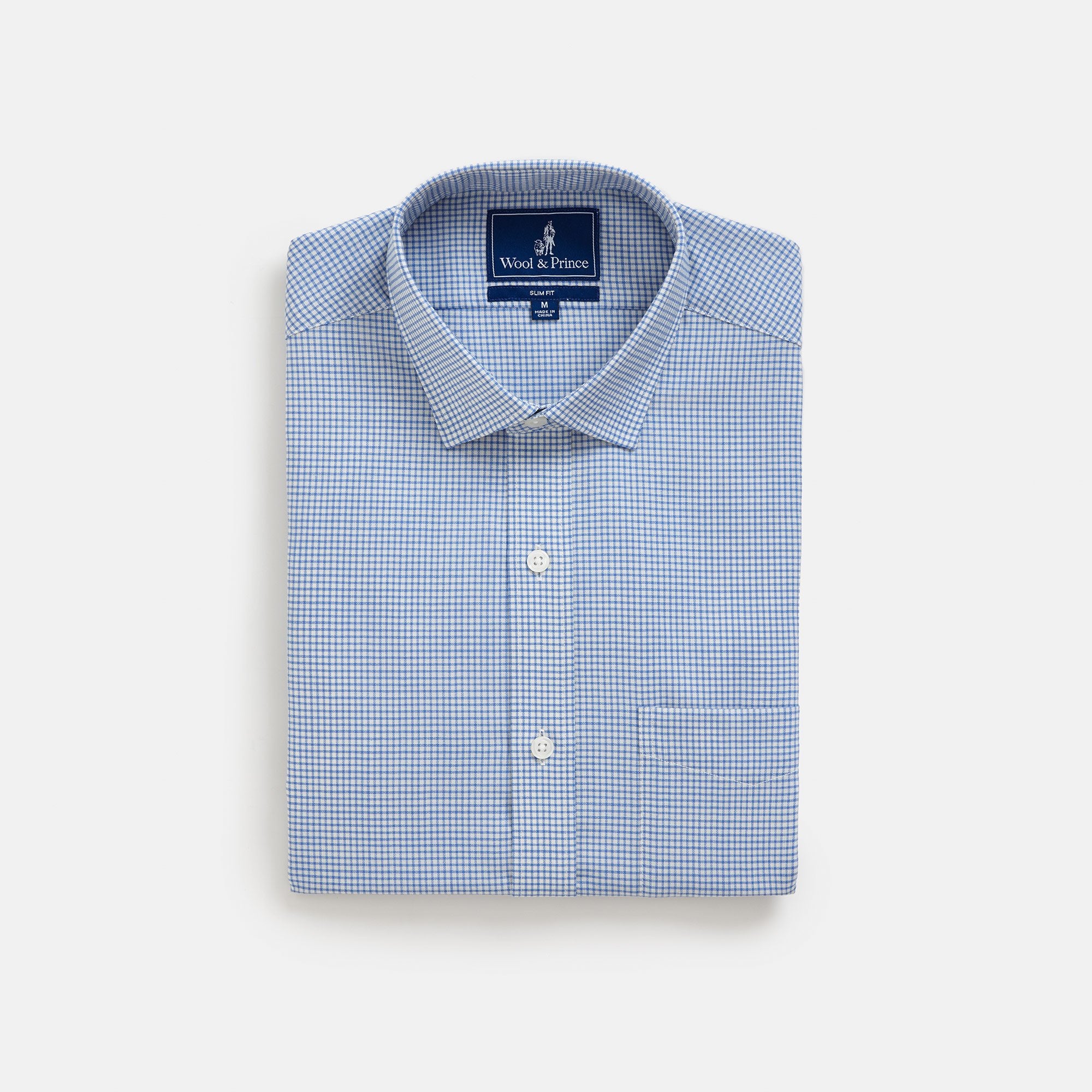 Merino Wool Dress Shirt | Blue Check | Wool&Prince