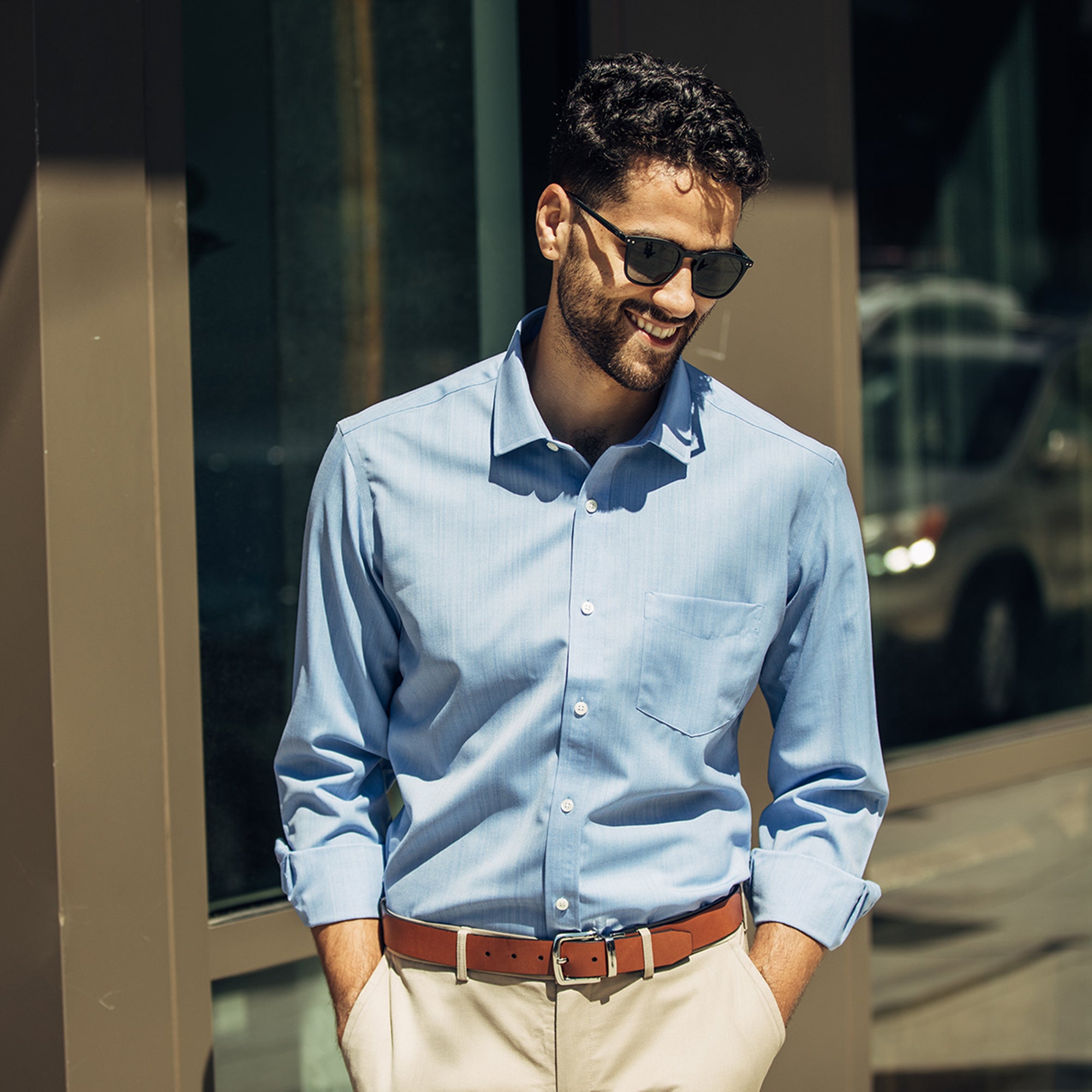 Merino Wool Dress Shirt | Blue Oxford Blue Oxford / XS / Slim Merino Wool Dress Shirt | Blue Oxford Blue Oxford / XS / Slim