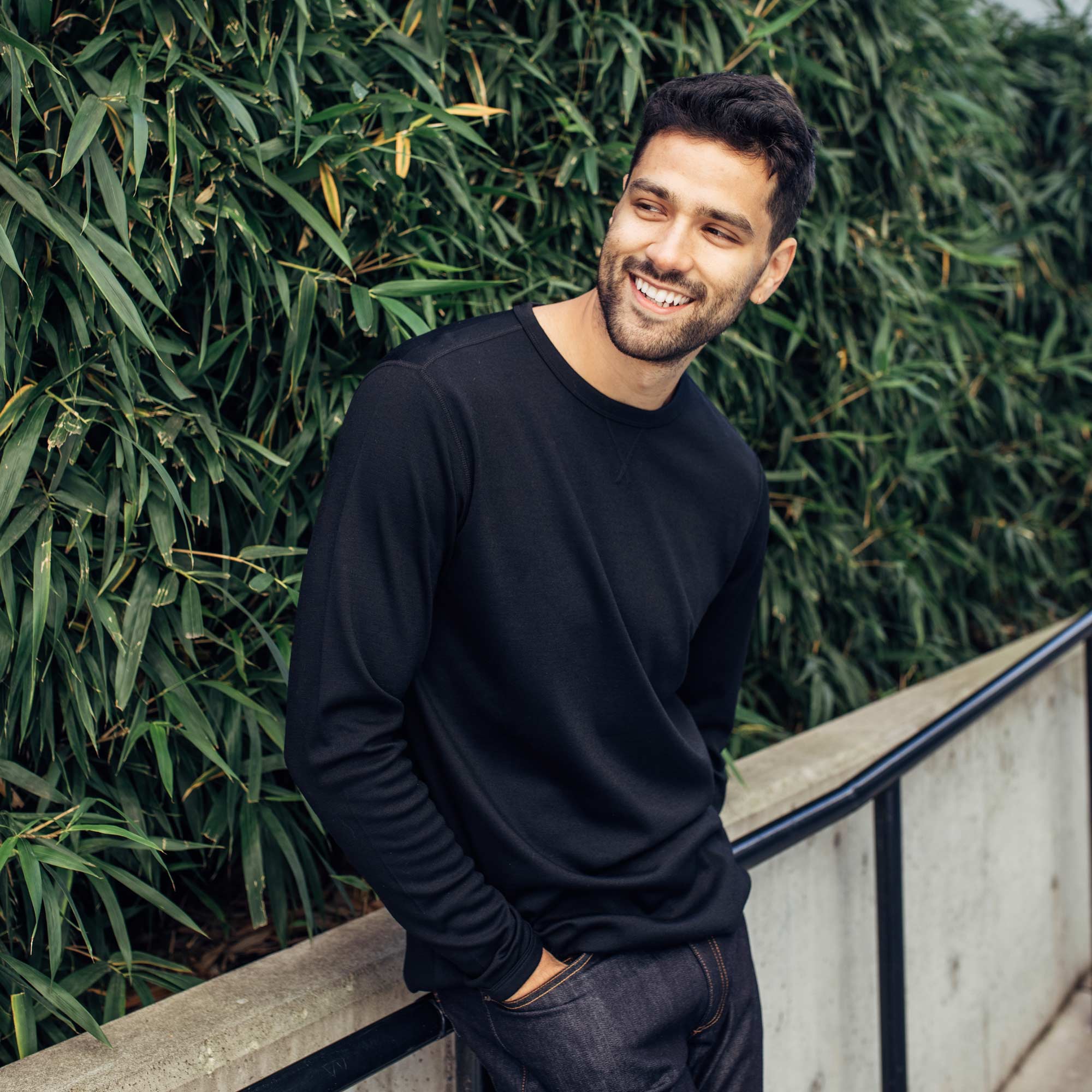 Merino Wool Interlock Sweatshirt | Black – Sweatshirts | Wool&Prince